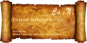 Csicsó Nikolett névjegykártya