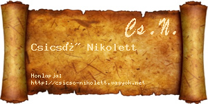 Csicsó Nikolett névjegykártya